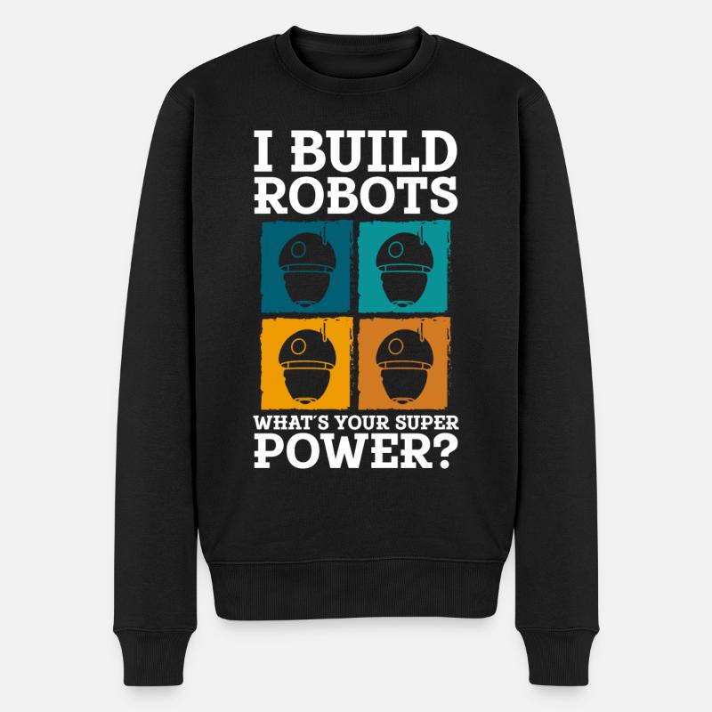 Android Elektrik Cyborg - Männer Premium Bio Pullover - Schwarz