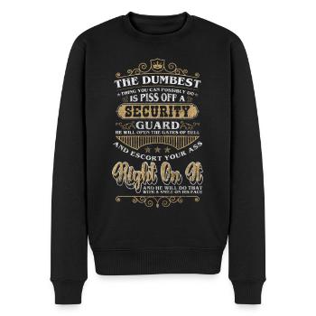 Security doorman profession watch out - Men's Premium Organic Jumper - black - Front - Nico (187cm)