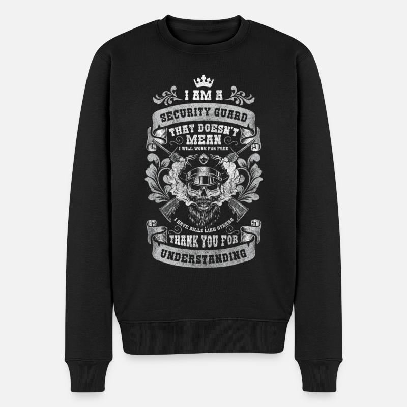 Wachmann Sicherheitsdienst Ordnung - Männer Premium Bio Pullover - Schwarz