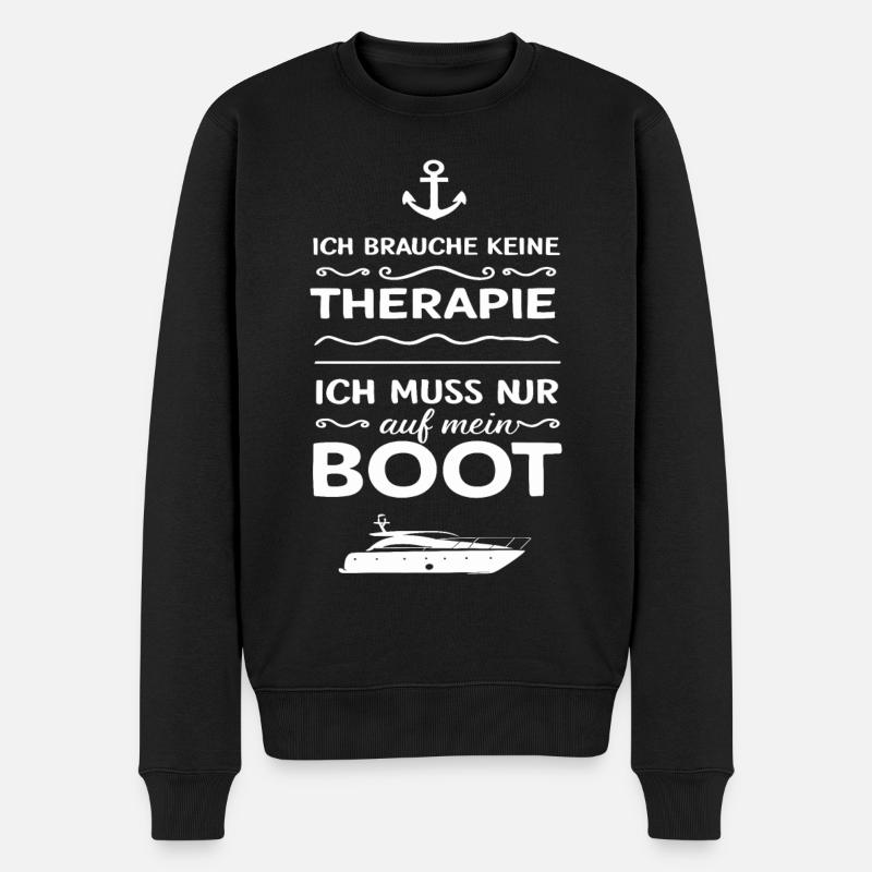 Ich Muss Nur Auf Mein Boot für einen - Männer Premium Bio Pullover - Schwarz