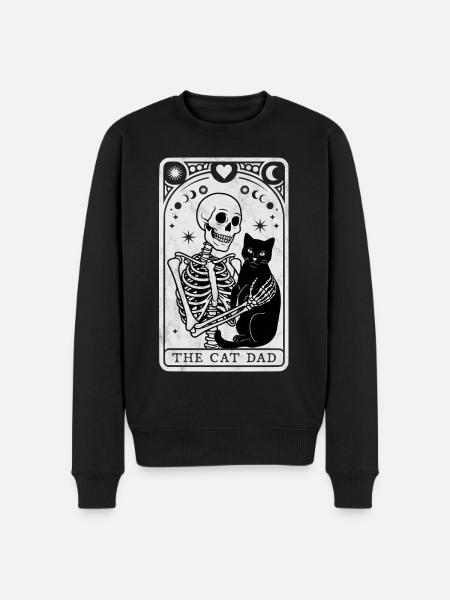 Tarot Katze Papa - Männer Premium Bio Pullover - Schwarz