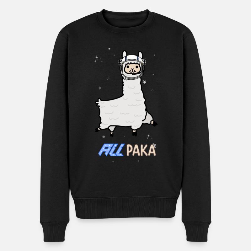 Allpaka / Lama dans l’espace - Pull Premium bio Homme - noir