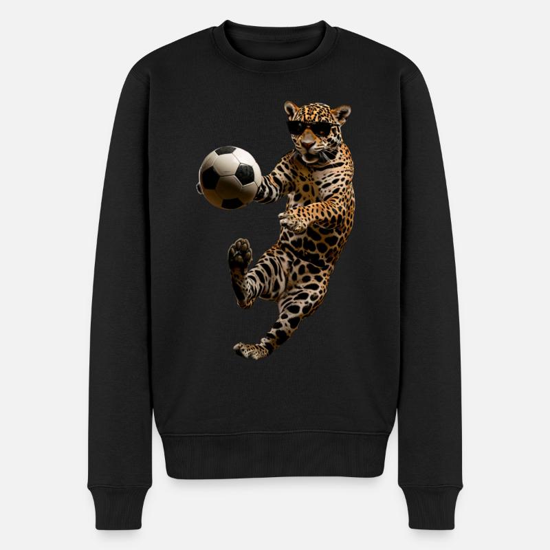 Jaguar - Männer Premium Bio Pullover - Schwarz