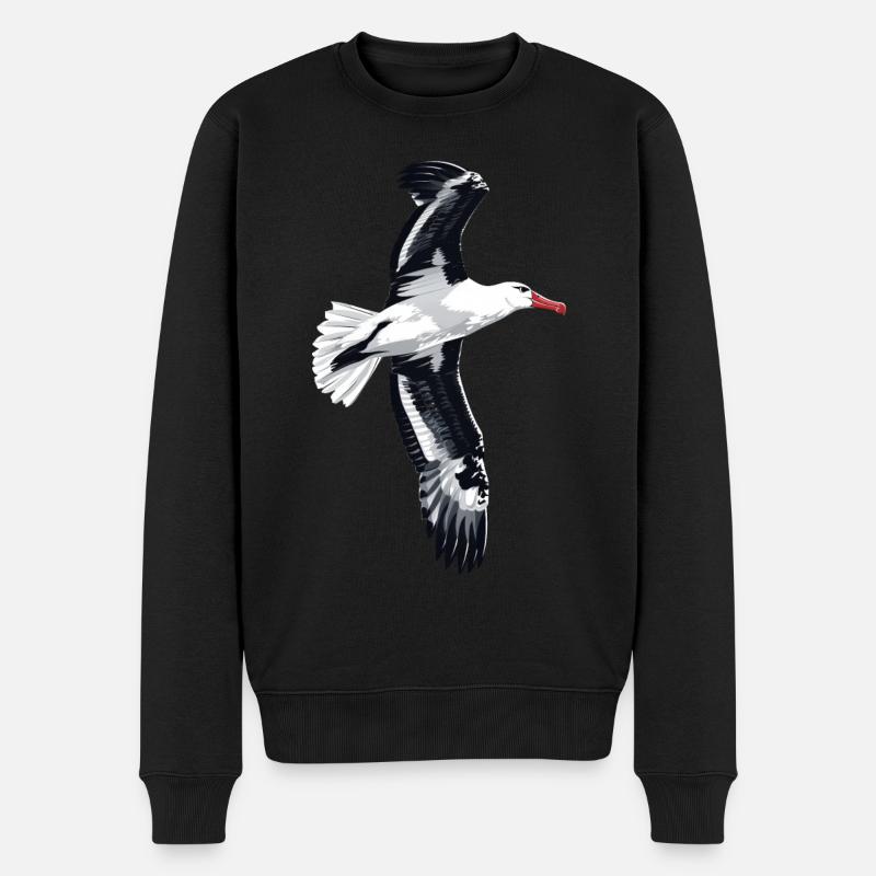 Möwe - Männer Premium Bio Pullover - Schwarz