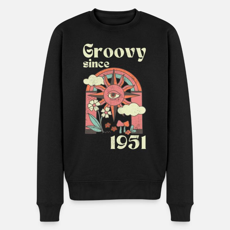 Groovy since 1951 mit Retro Grafik - Männer Premium Bio Pullover - Schwarz