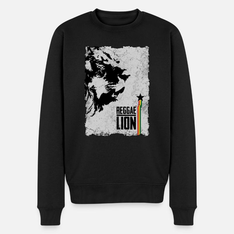 reggae lion2 - Männer Premium Bio Pullover - Schwarz