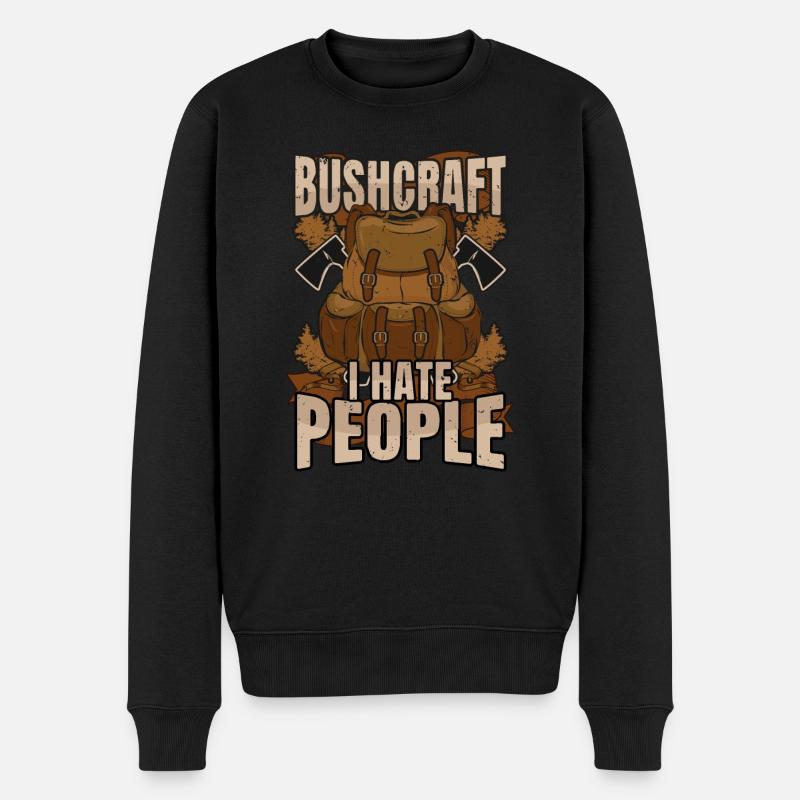 Bushcraft - Männer Premium Bio Pullover - Schwarz