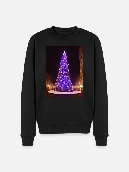 Purple Christmas Tree - Men's Premium Organic Jumper - black