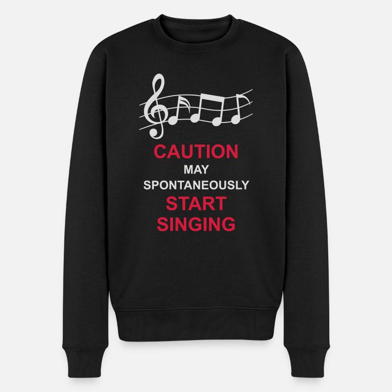 may spontaneously start singing - Men's Premium Organic Jumper - black