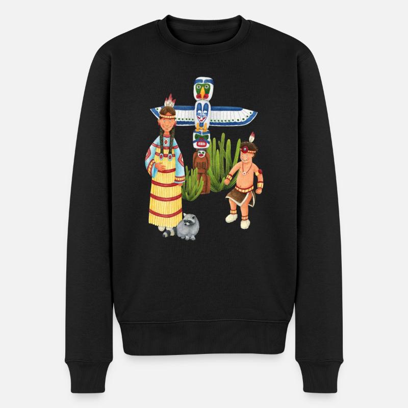 petits indiens - Pull Premium bio Homme - noir