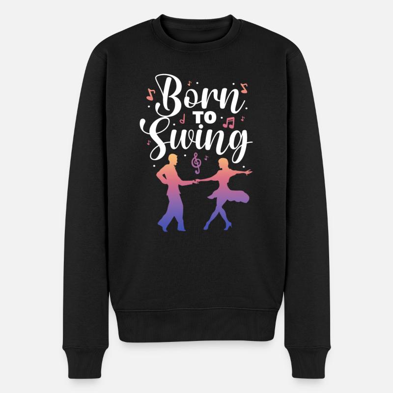 Born to swing - Männer Premium Bio Pullover - Schwarz