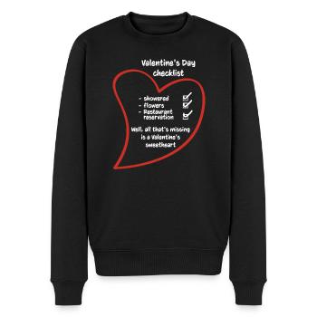 Romantische Liebesherz-valentinstag-paare - Männer Premium Bio Pullover - Schwarz - Vorne - Nico (187cm)