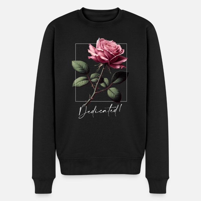 Thorns & Beauty – Rebellische Rosenästhetik - Männer Premium Bio Pullover - Schwarz