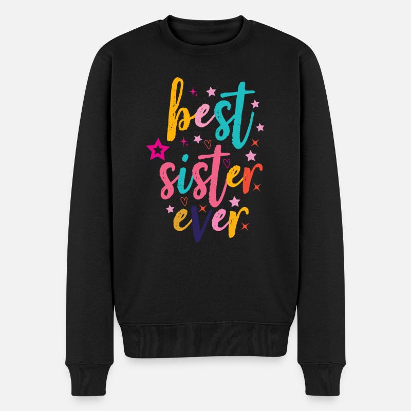 Beste Schwester - Männer Premium Bio Pullover - Schwarz