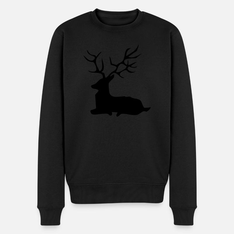 cerf - Pull Premium bio Homme - noir