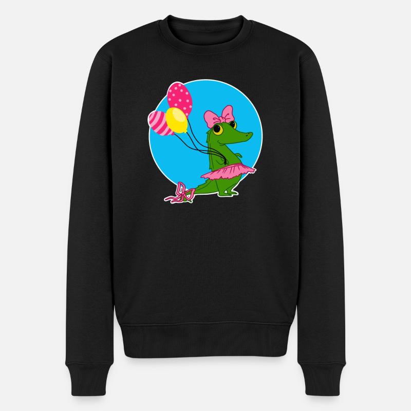 Crocodile avec des ballons - Pull Premium bio Homme - noir