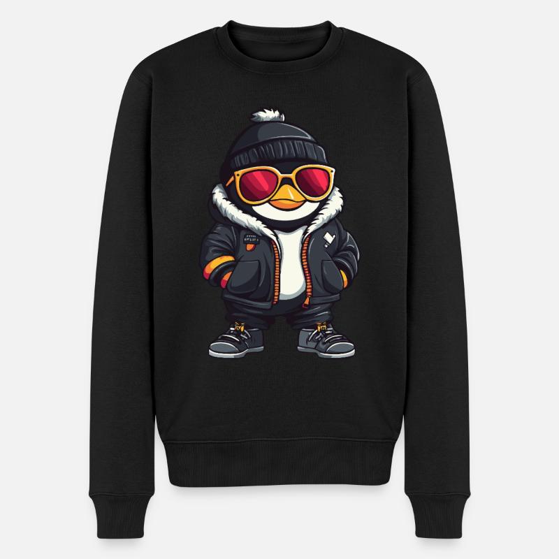 Penguin Cool Bande dessinée - Pull Premium bio Homme - noir