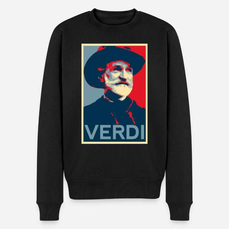 Giuseppe Verdi - Männer Premium Bio Pullover - Schwarz
