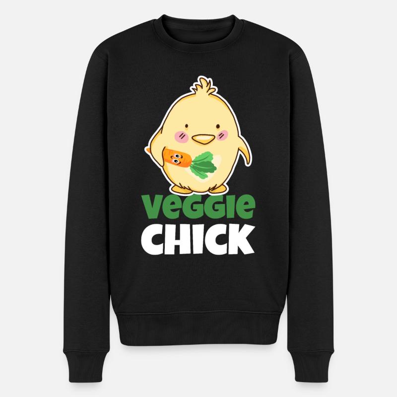Vegetarierin Vegetarier Vegan Geschenkidee - Männer Premium Bio Pullover - Schwarz