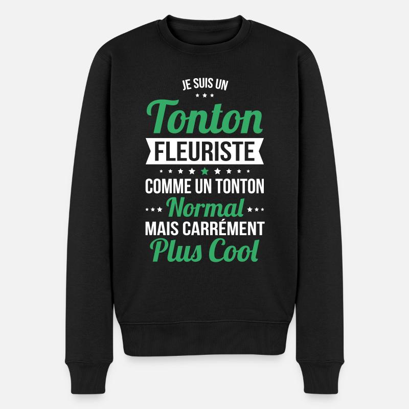 Tonton fleuriste comme un tonton normal plus cool - Pull Premium bio Homme - noir