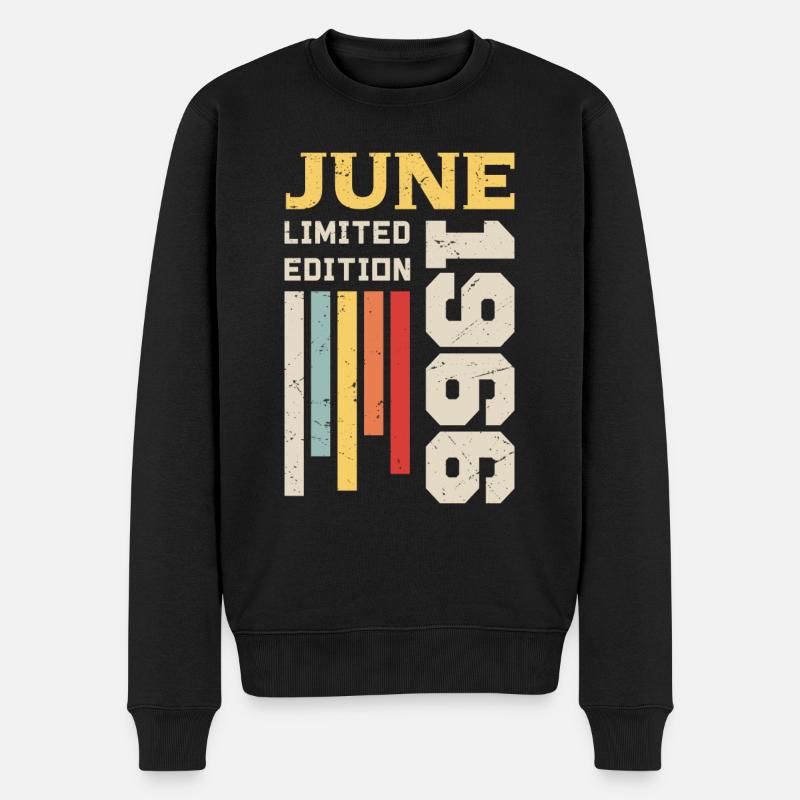 Juni 1966 - Geburtstagsgeschenk Juni 1966 Juni - Männer Premium Bio Pullover - Schwarz