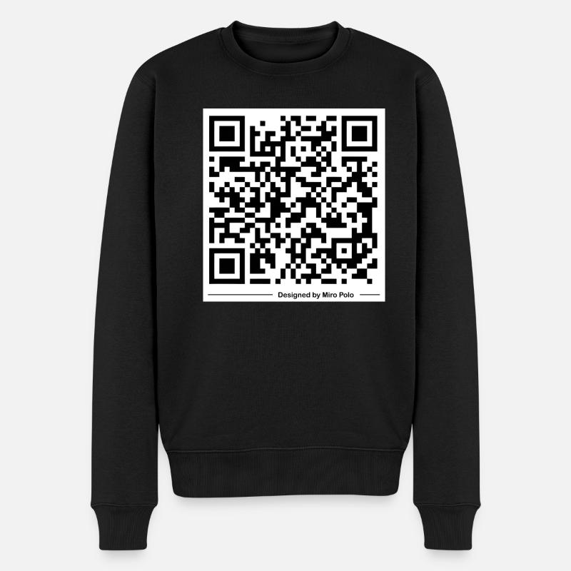 QR-Code You will only find true love... - Männer Premium Bio Pullover - Schwarz