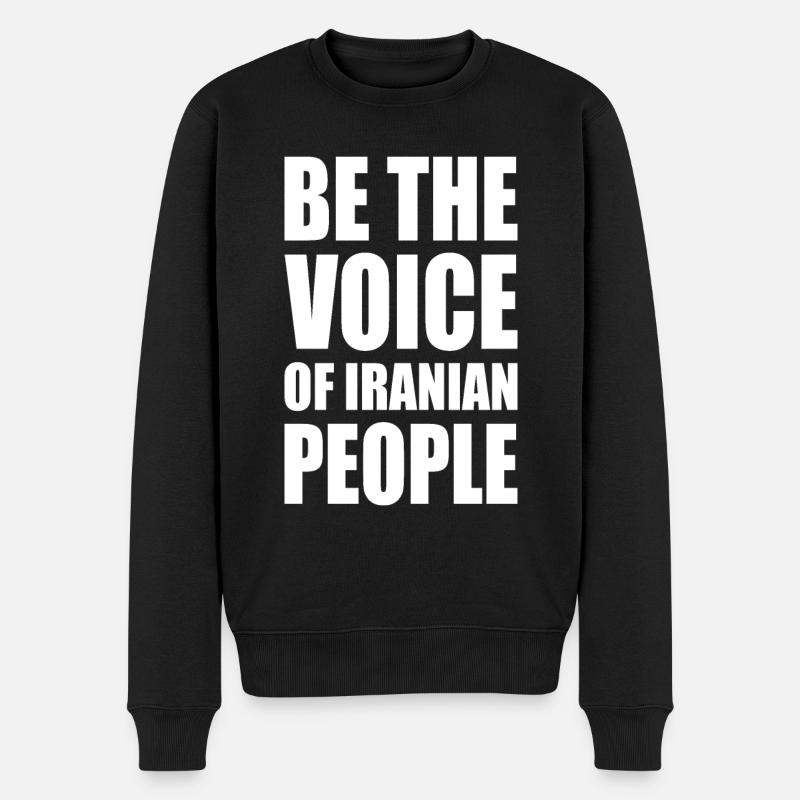 Be the voice of iranian people iran - Männer Premium Bio Pullover - Schwarz