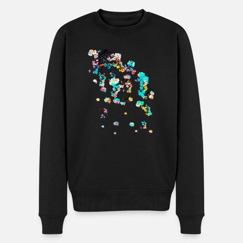 blumen,abstrakt,floral,malerei, blume,ranke - Männer Premium Bio Pullover - Schwarz