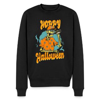 Bier Trinkspruch Hoppy Halloween - Männer Premium Bio Pullover - Schwarz - Vorne - Nico (187cm)
