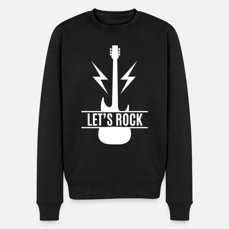 Gitarre - Guitar / Let's Rock !!!! ROCKBAND - Männer Premium Bio Pullover - Schwarz