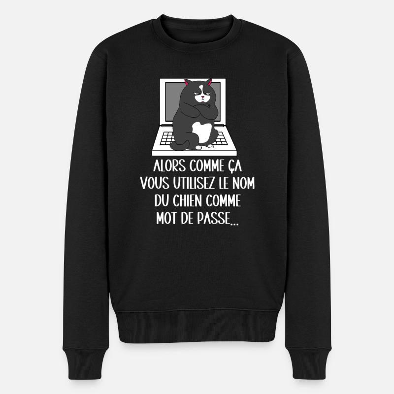 chat jaloux - Pull Premium bio Homme - noir