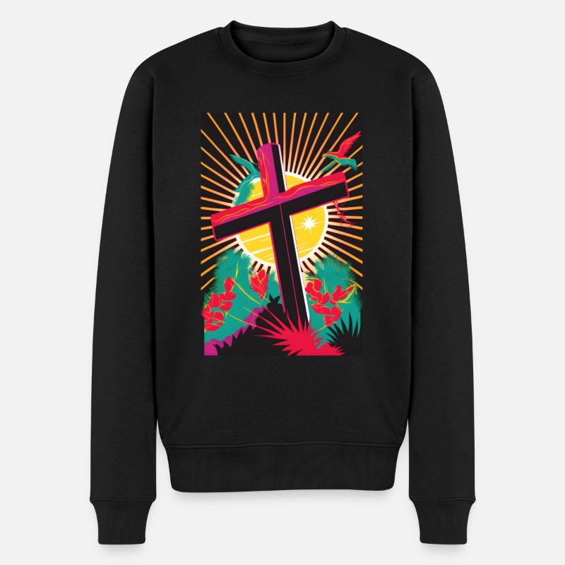 Christianisme Pâques Christ Don - Pull Premium bio Homme - noir