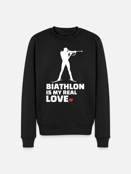 Jeg elsker skiskydning stilfuld skiskydning silhuet - Økologisk premium-sweatshirt til mænd - sort