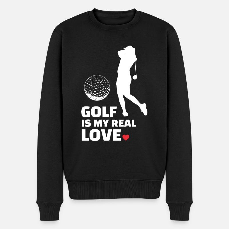 Ich Liebe Golf - Männer Premium Bio Pullover - Schwarz