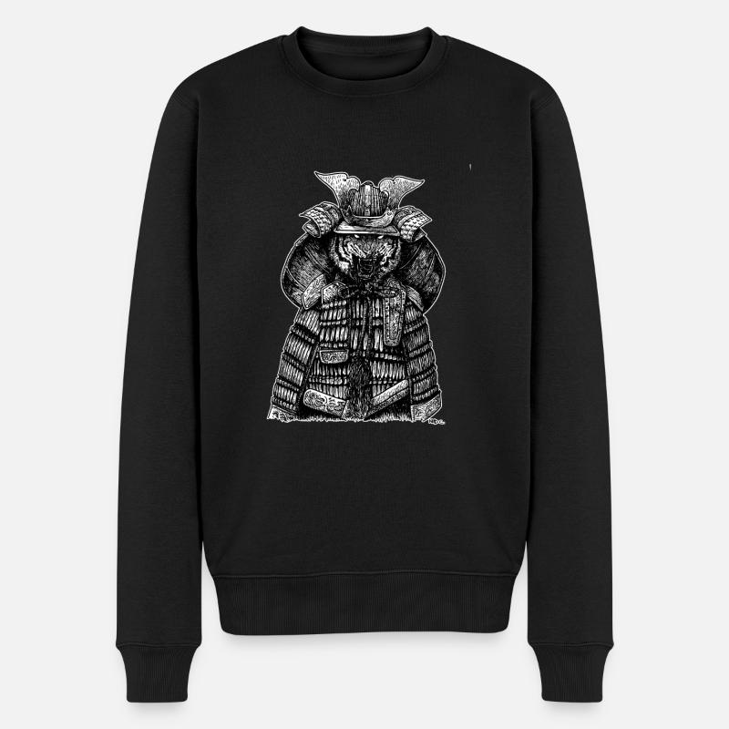 SAMURAI TIGER - Männer Premium Bio Pullover - Schwarz