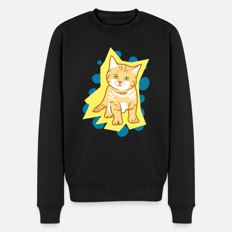 Doux chat triste bébé - Pull Premium bio Homme - noir