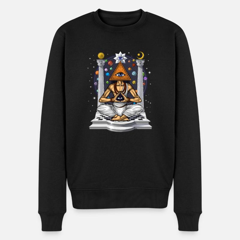 Illuminaten-Pyramide - Männer Premium Bio Pullover - Schwarz