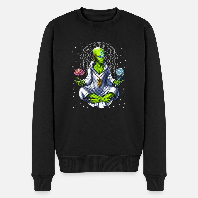 Méditation extraterrestre - Pull Premium bio Homme - noir