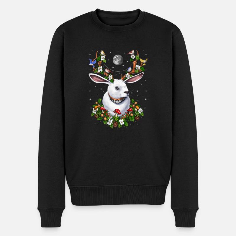 Jackalope Lapin - Pull Premium bio Homme - noir