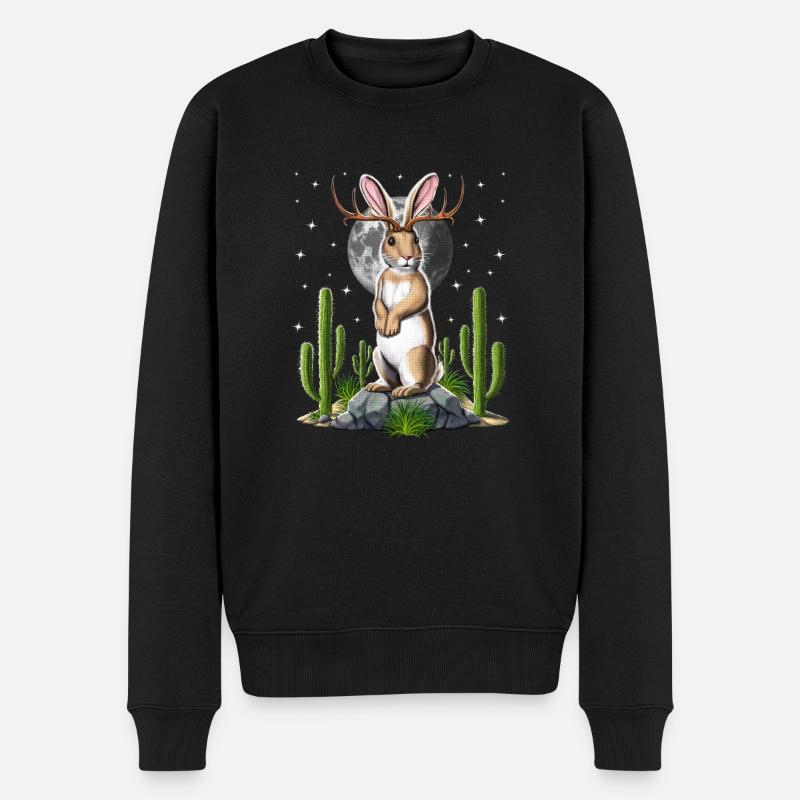 Jackalope Lapin - Pull Premium bio Homme - noir