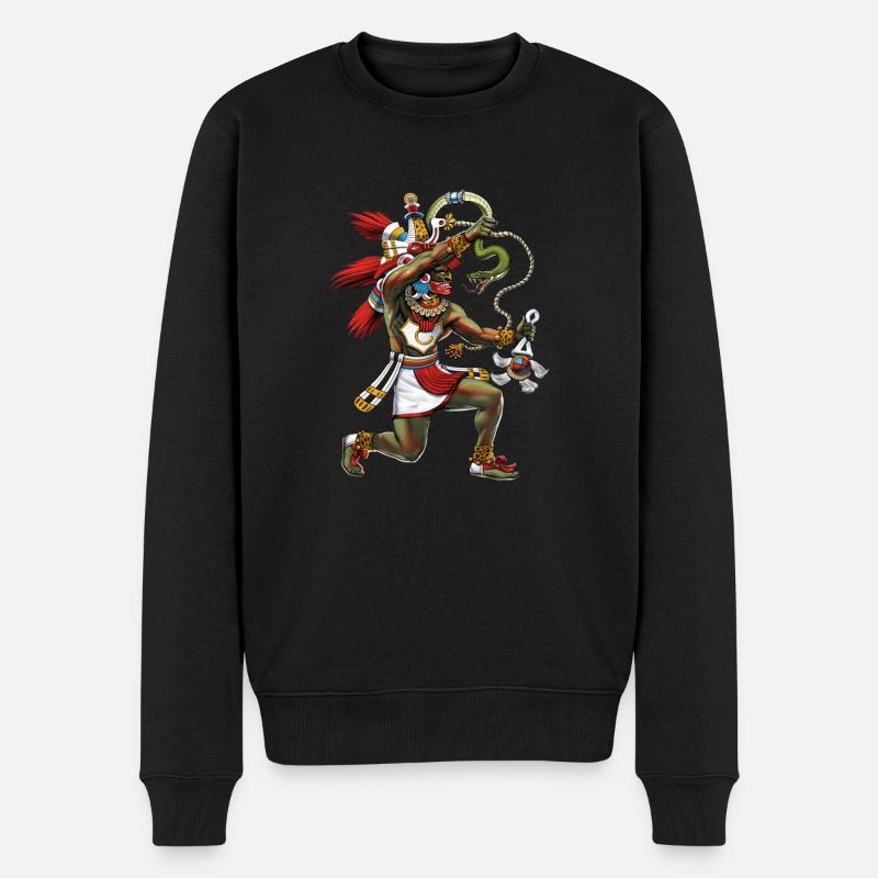 Quetzalcoatl Dieu serpent aztèque - Pull Premium bio Homme - noir