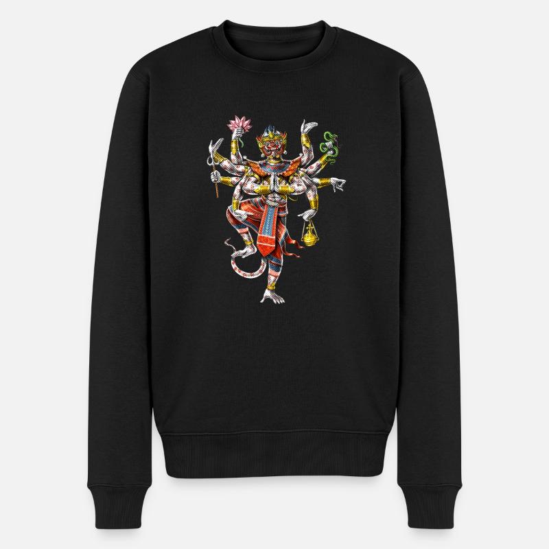 Khmer cambodgien Hanuman - Pull Premium bio Homme - noir