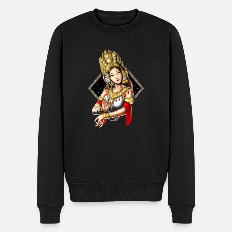 Danseuse cambodgienne khmère Apsara - Pull Premium bio Homme - noir