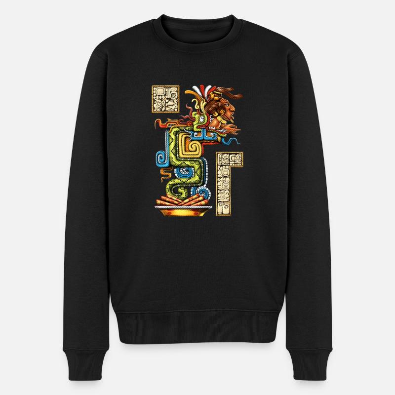 Serpent de vision maya - Pull Premium bio Homme - noir