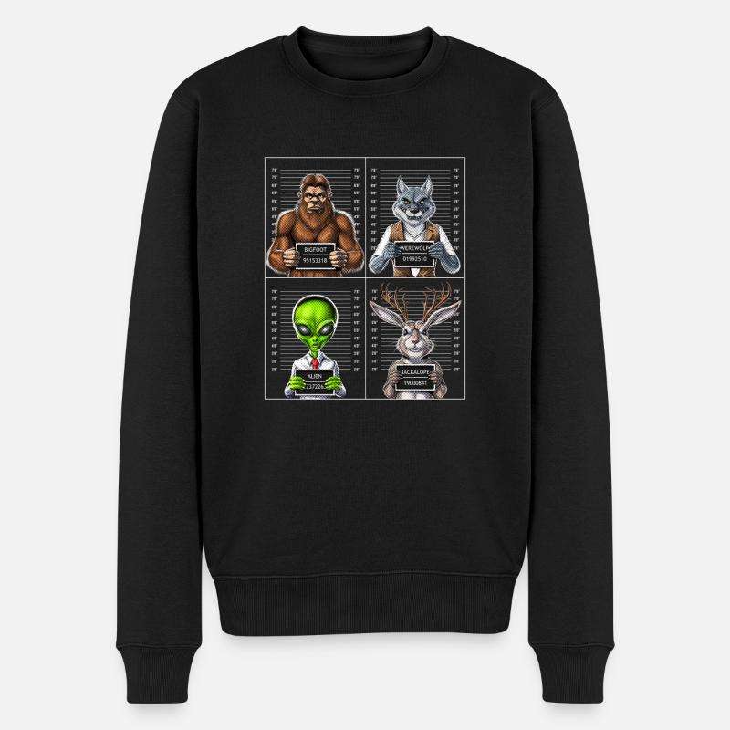 Kryptiden Fahndungsfoto - Männer Premium Bio Pullover - Schwarz