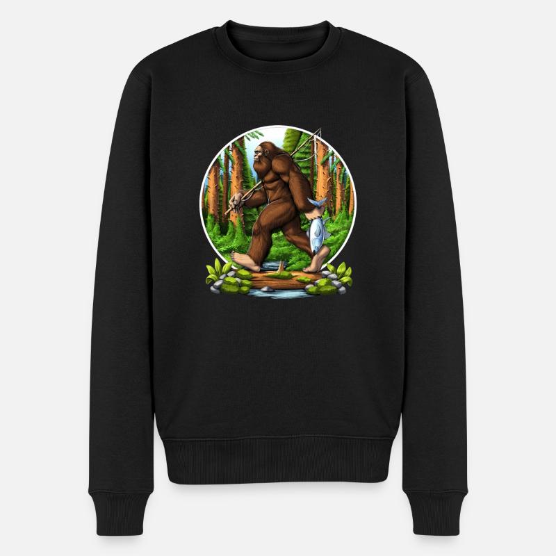 Pêche au Bigfoot - Pull Premium bio Homme - noir