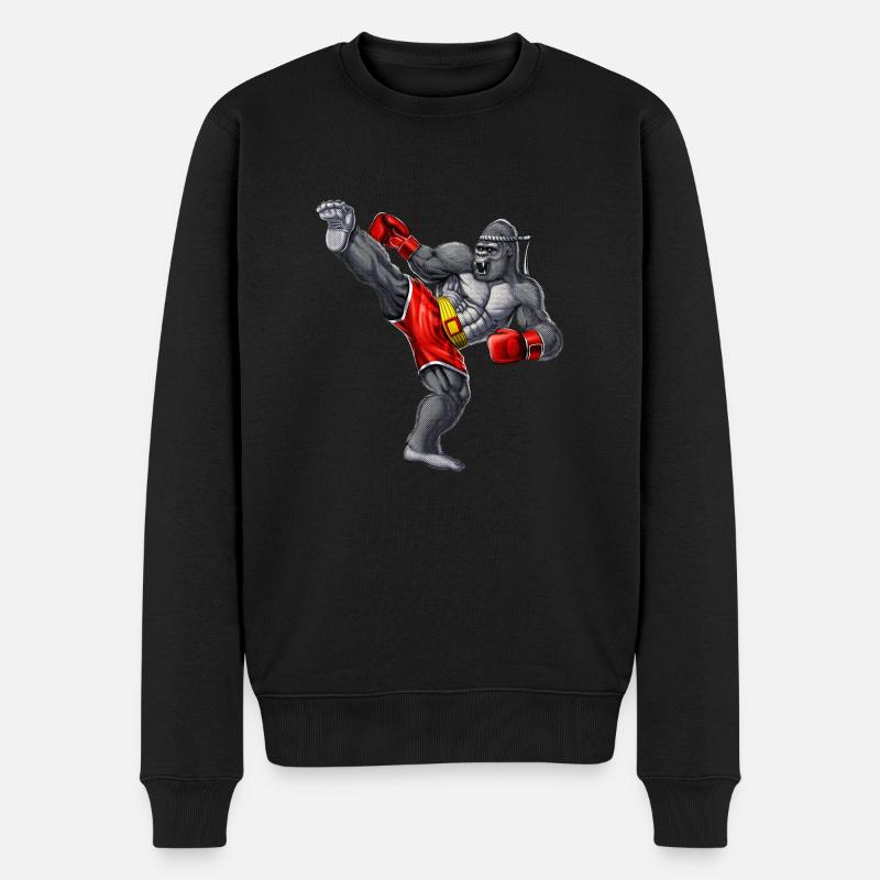 Gorilla Muay Thai Fighter - Pull Premium bio Homme - noir