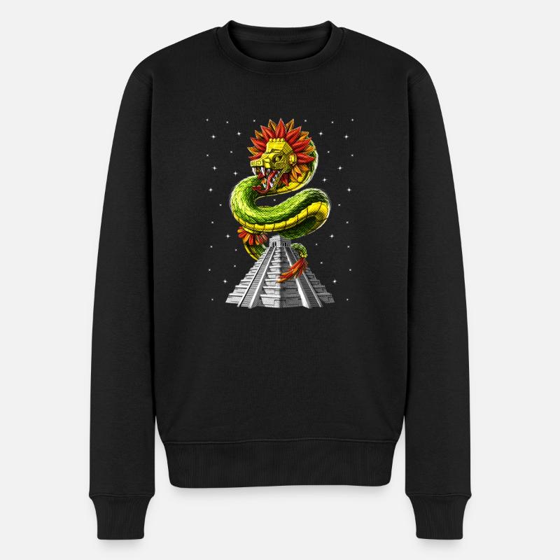 Pyramide aztèque de Quetzalcoatl - Pull Premium bio Homme - noir