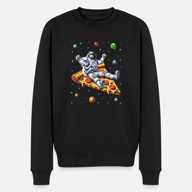 Astronaute équitation pizza OFFICIEL - Pull Premium bio Homme - noir