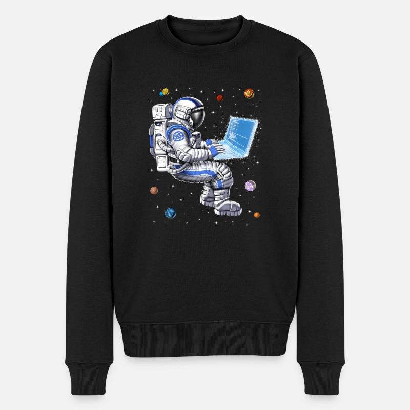 Space Astronaut Programmer - Men's Premium Organic Jumper - black